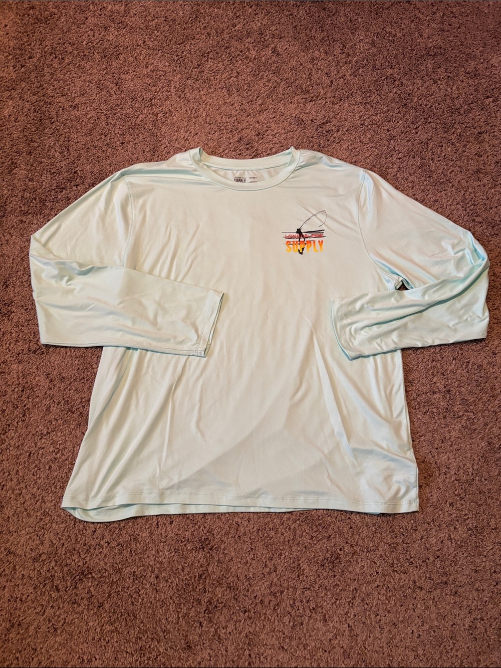 NWOT London Fog Long Sleeve UPF 50 Fishing Top Aqua XXL